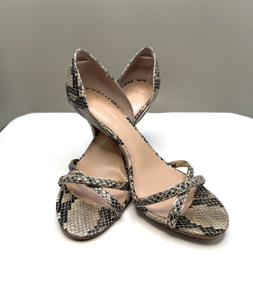 Aerin Snakeskin Print Leather Heels Sz 9.5